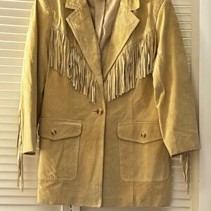 Together Tan Fringe Blazer